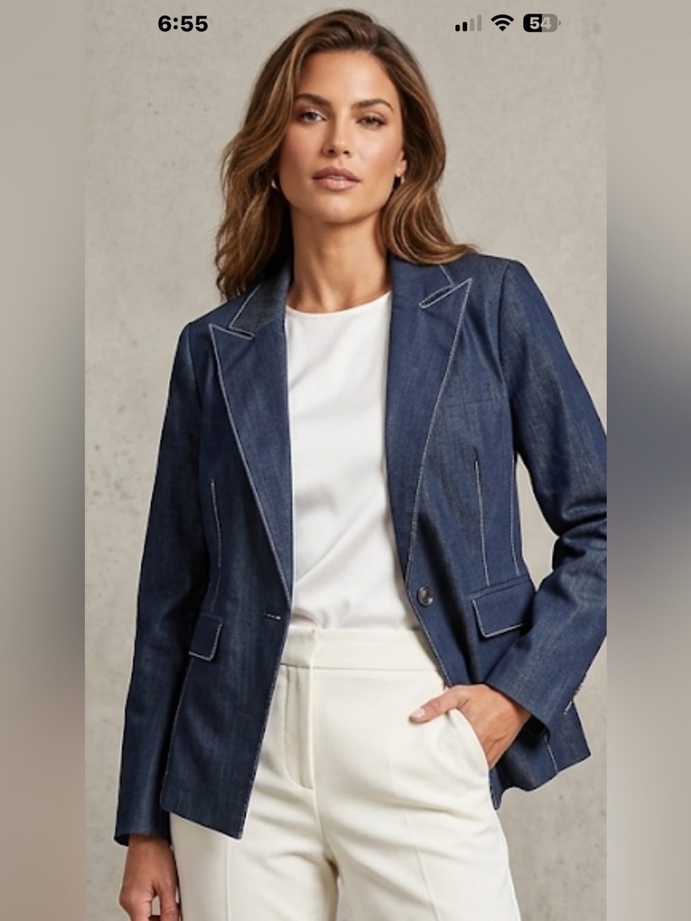 NWT New York & Company  Blue Denim Blazer 20”PTP